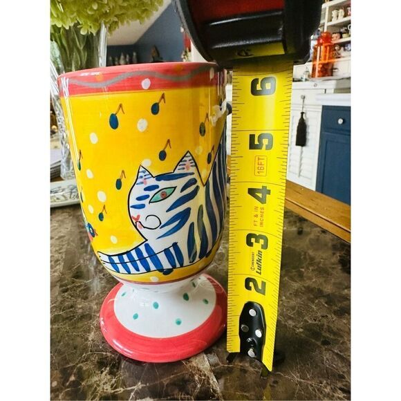 Dana Simson handpainted Cat Tall Cup Mug - Picture 5 of 5